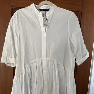 Zara size M  white cotton dress